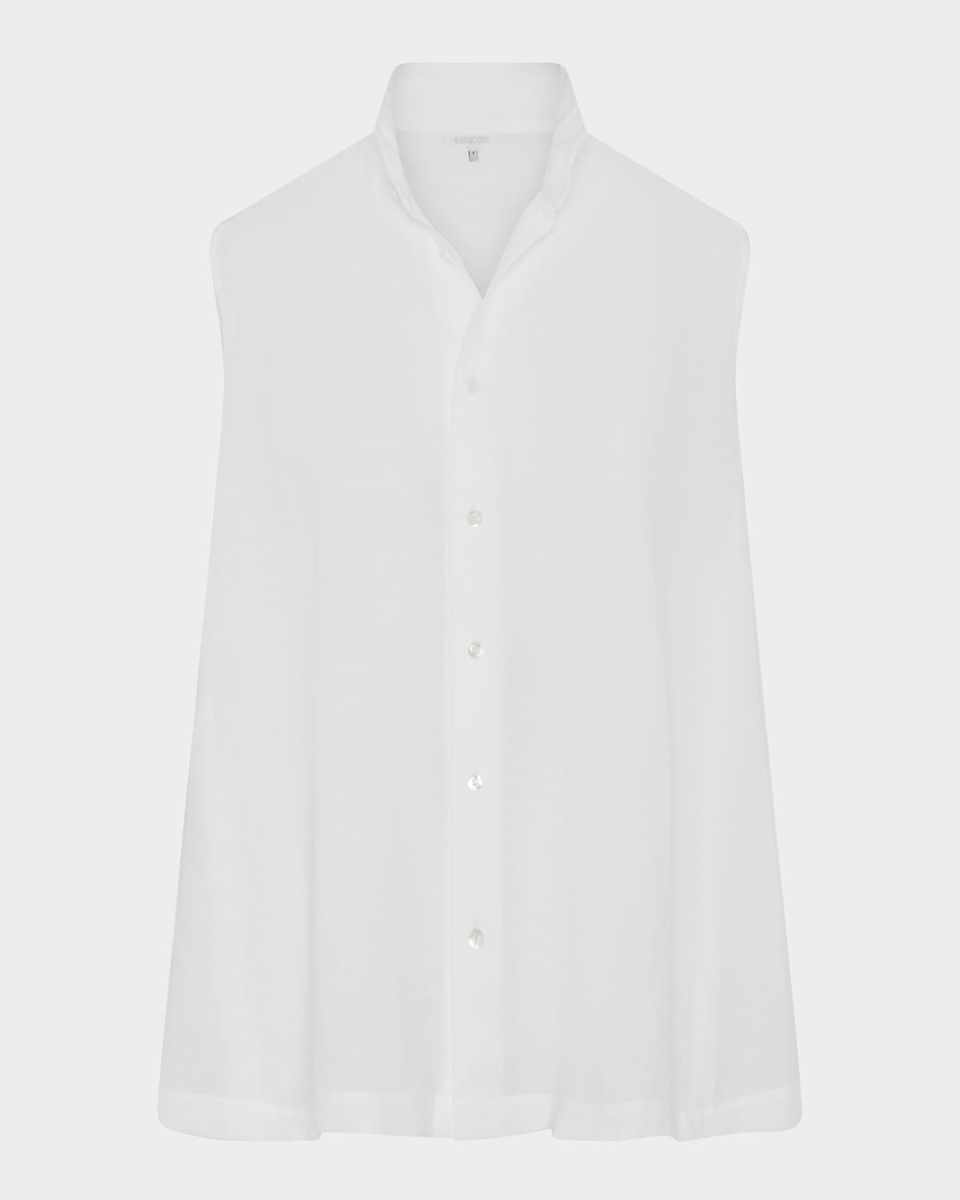 Sleeveless Caucasus Shirt With Notch Collar (Long Length)